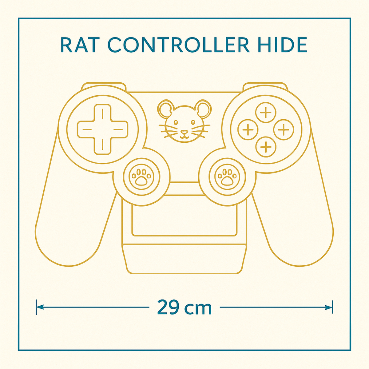 Rat Controller Hide size reference with hand for scale