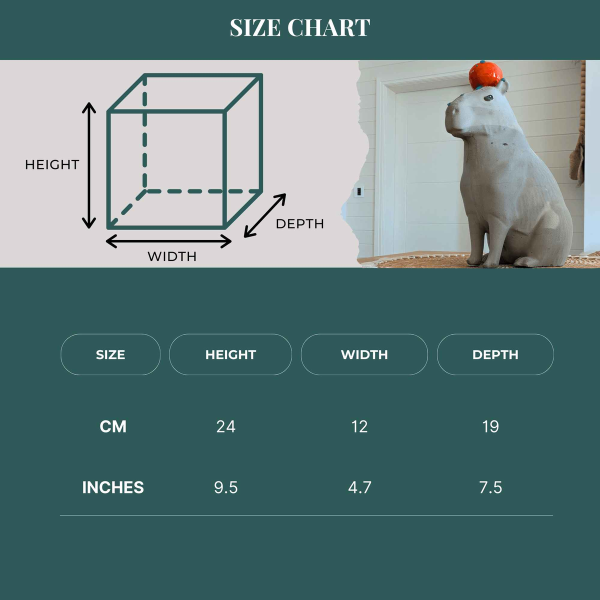 Capybara with Orange Concrete Sculpture