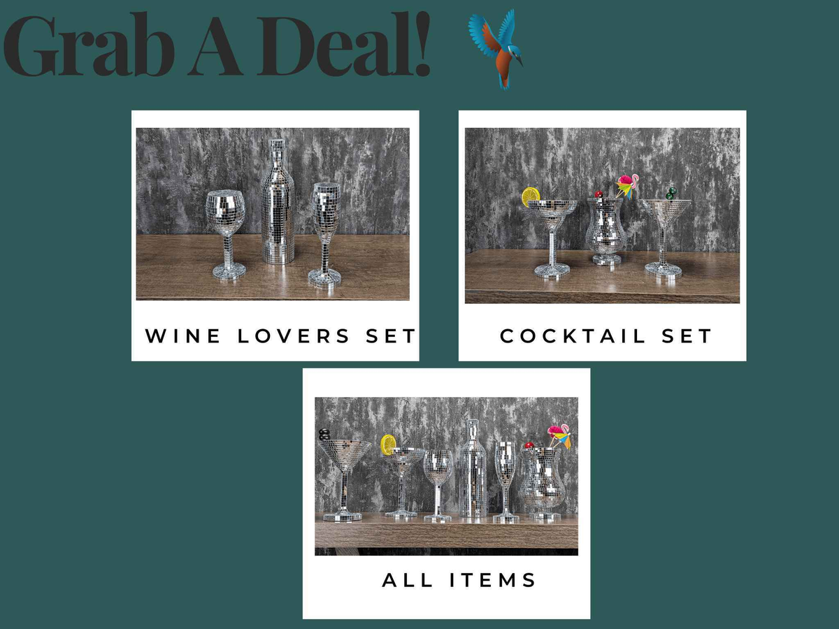 Disco Ball Cocktail Glassware Set — product shot — made in Cumbria