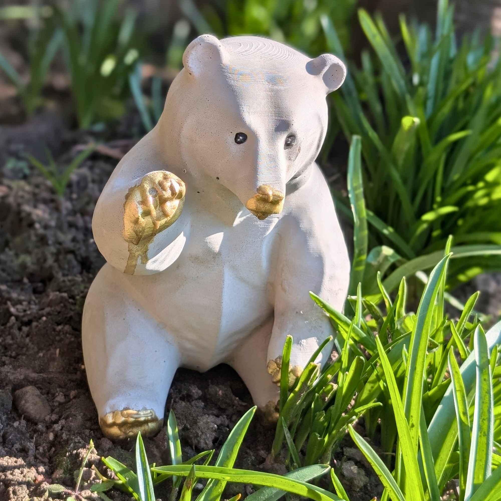Honey-Dipped Golden Paw Bear Sculpture