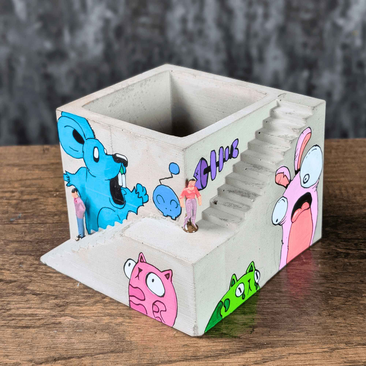 Custom Graffiti Building Planter