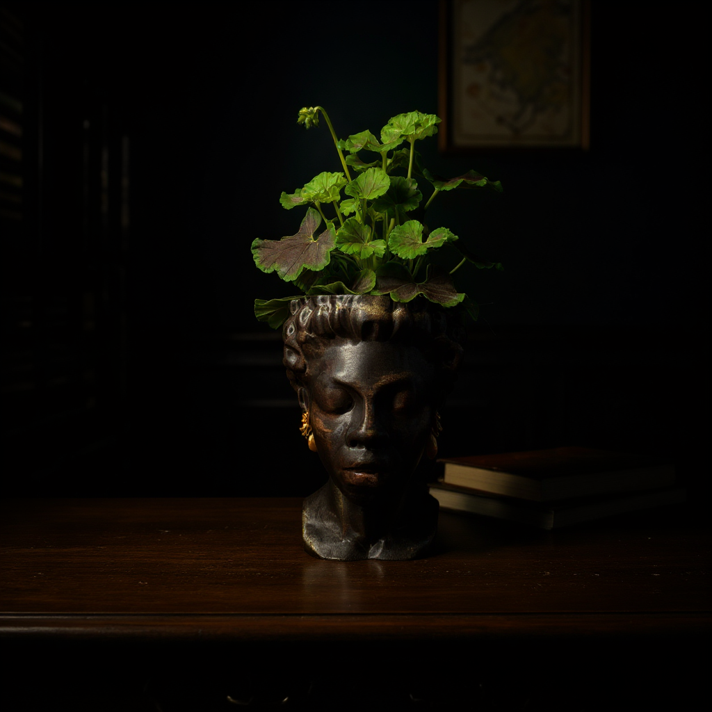 African Woman Bust Planter