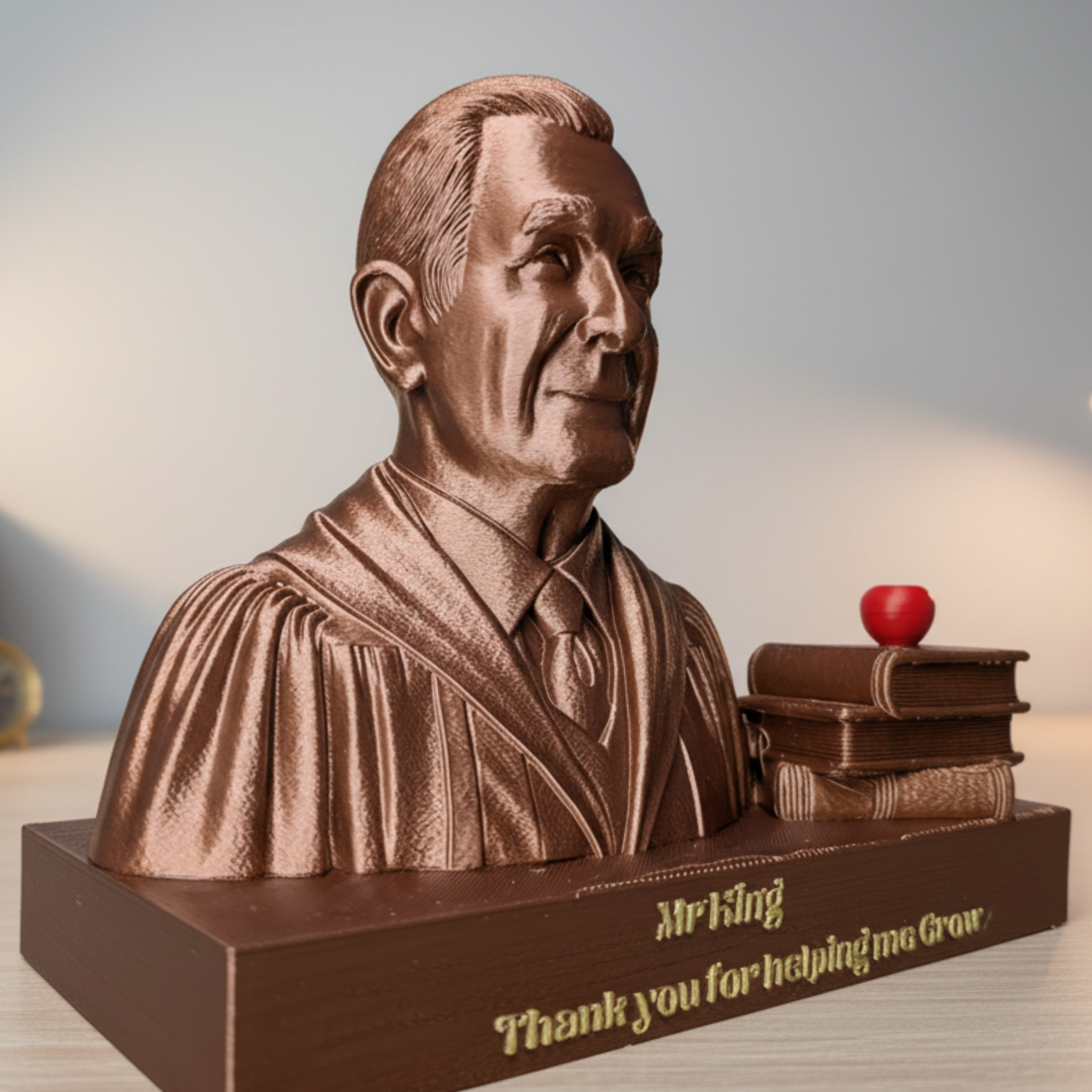Thank You Teacher Portrait Bust with Engraved Base
