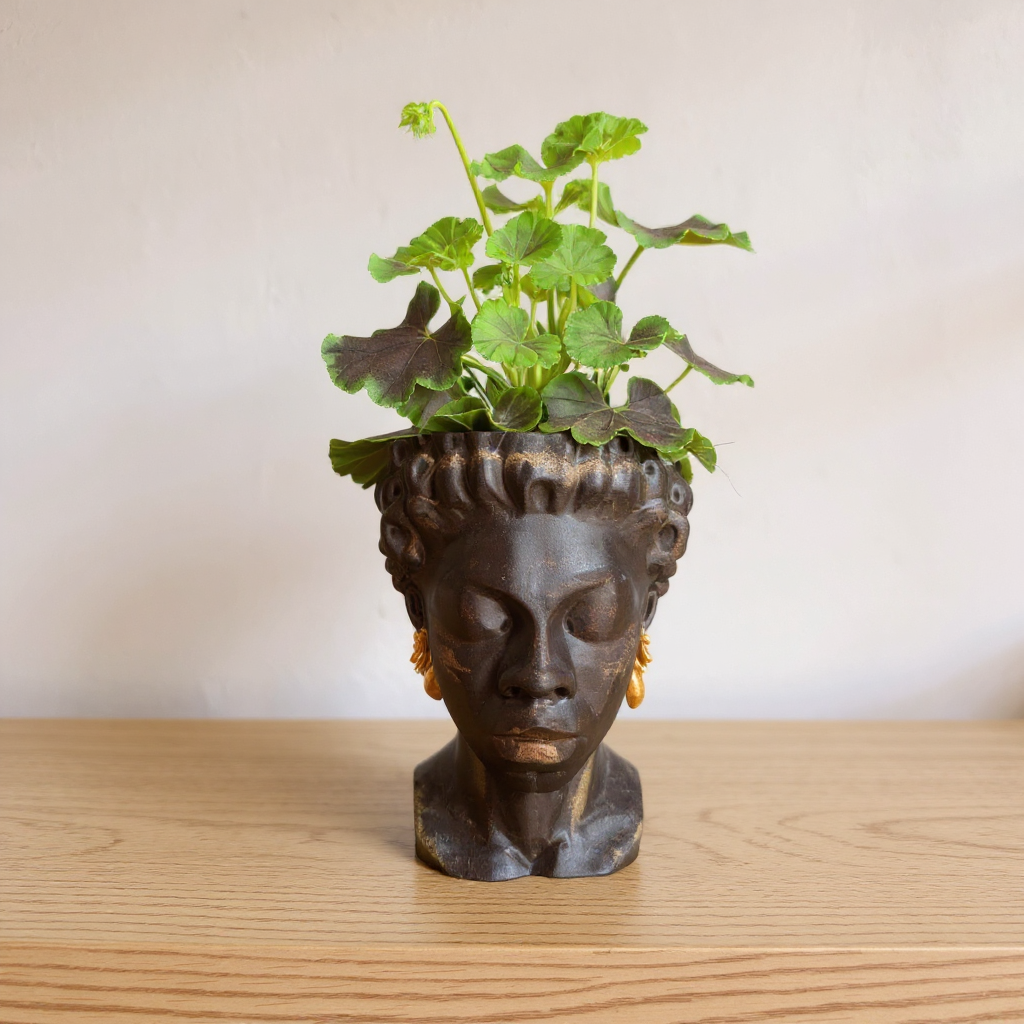 African Woman Bust Planter