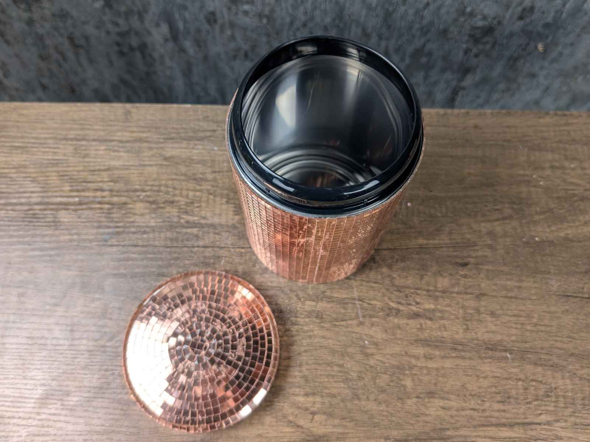 Mirrored Disco Kitchen Storage Canister Set styled in home setting