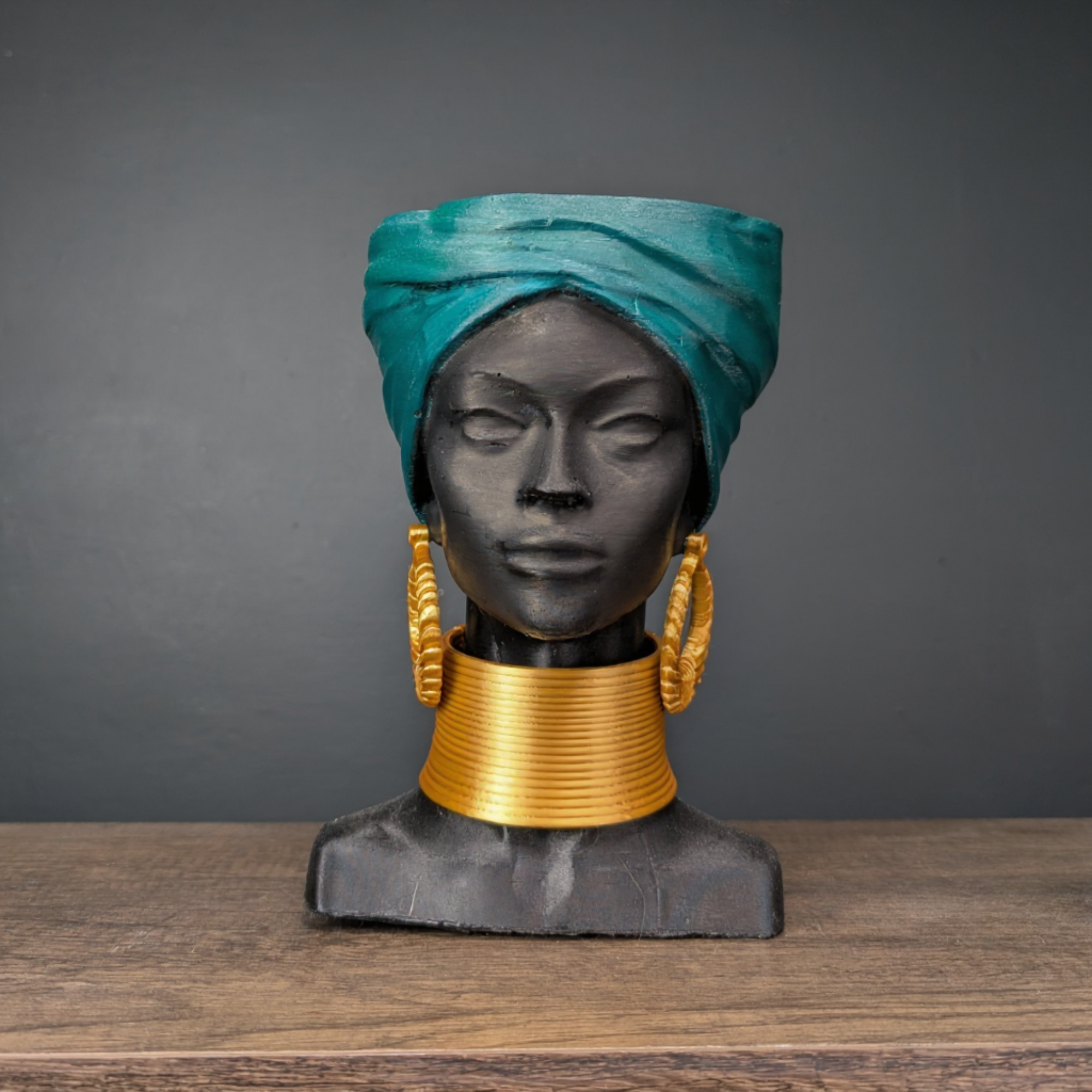 African Woman Head Planter | Unique Face Planter Pot