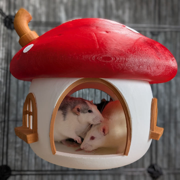 Fairy Mushroom Rat Hide hero view showing mushroom-shaped hide and entrance