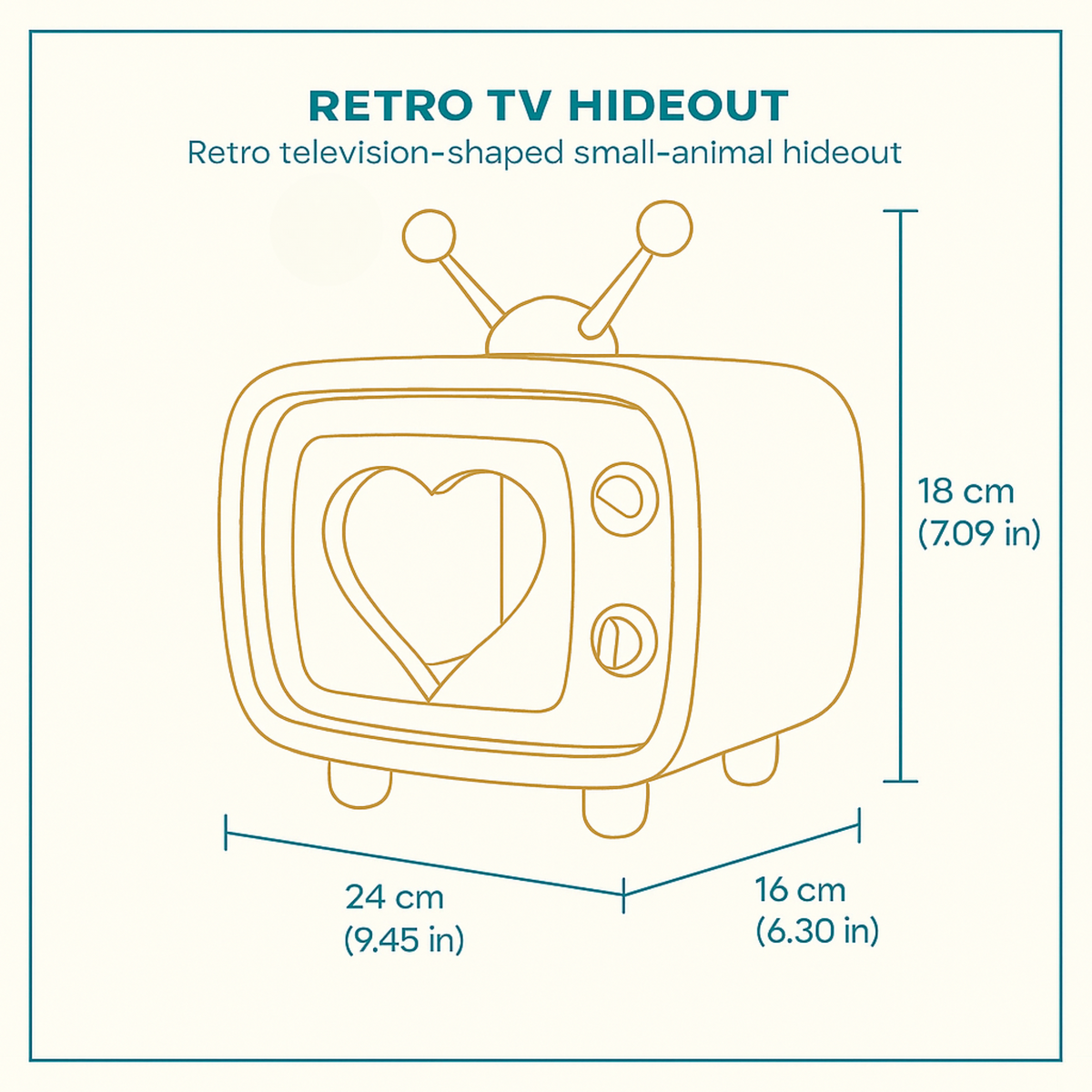 Retro TV Rat Hide top-down view showing interior