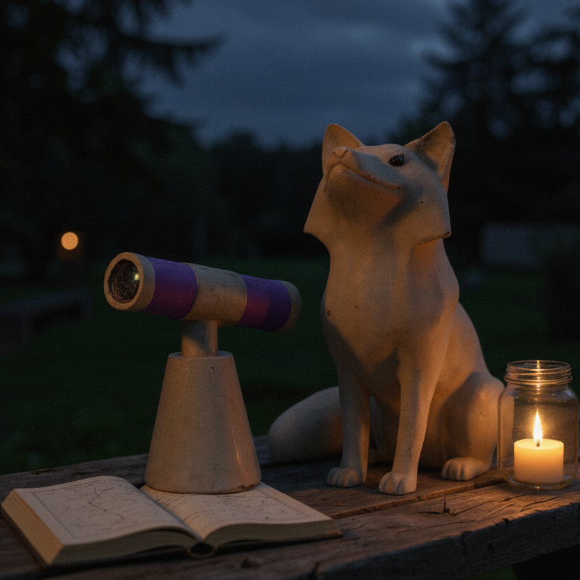 Stargazing Fox Statue product packaging and presentation