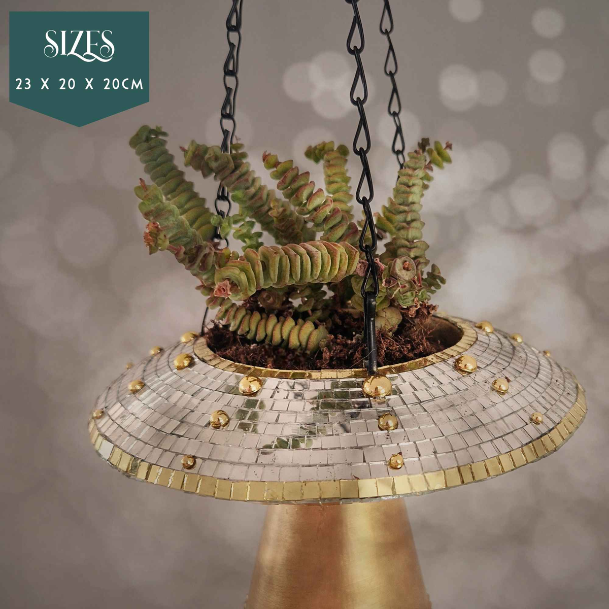 StarGlow UFO Planter displayed alongside complementary pieces