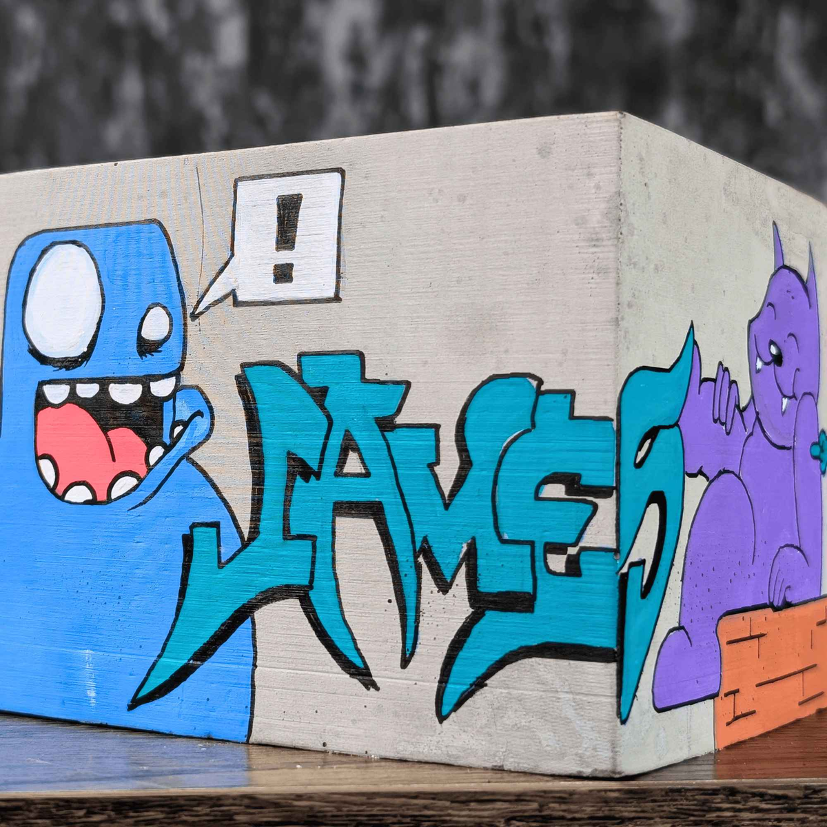 Custom Graffiti Building Planter