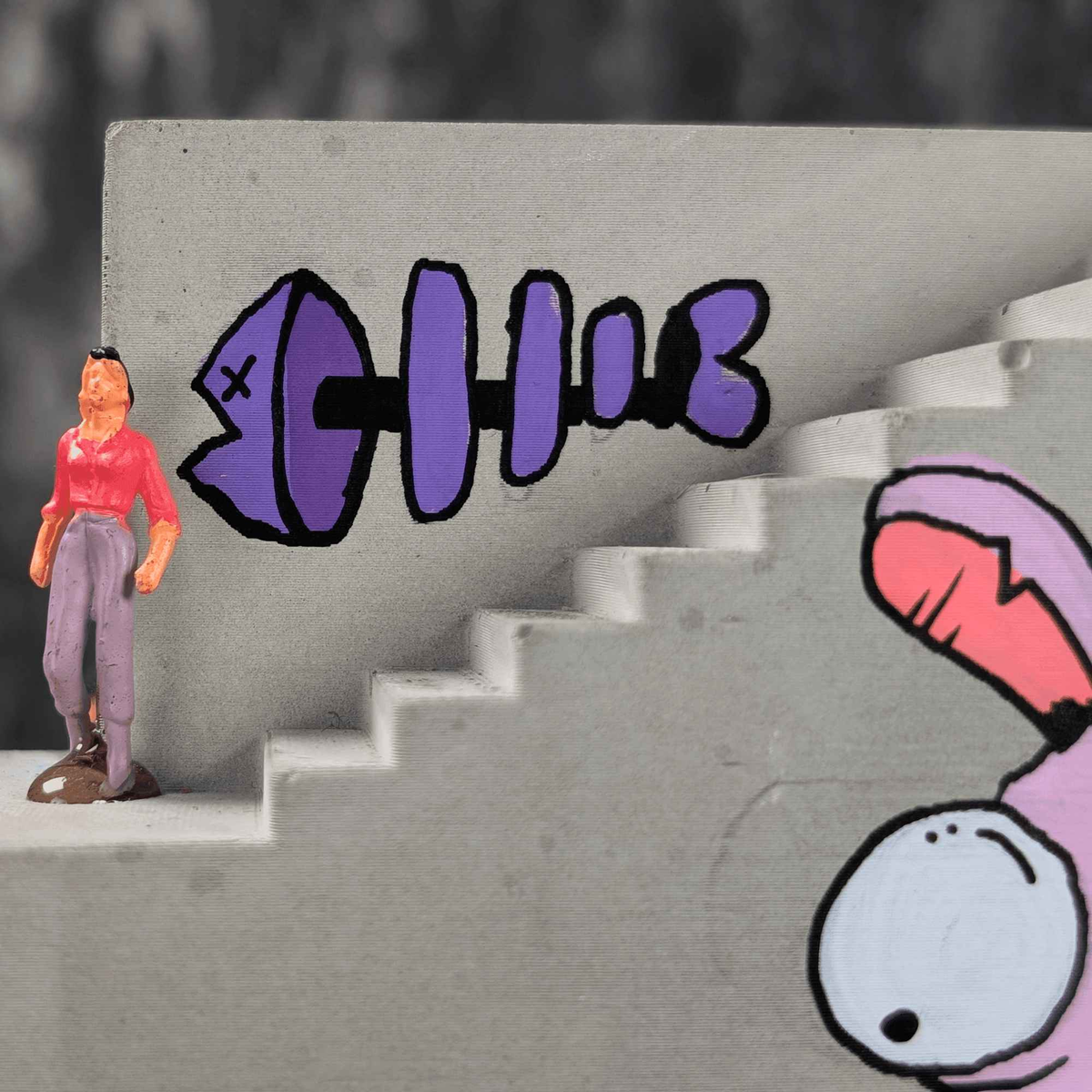 Custom Graffiti Building Planter