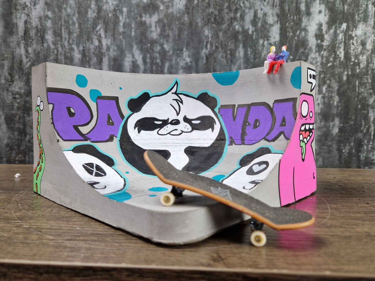 Graffiti Quarterpipe Planter - handmade custom concrete planter | Ripleys Nest