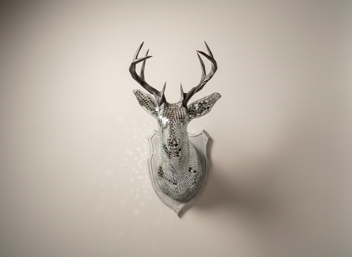 Disco Stag Head Mirror Wall Art