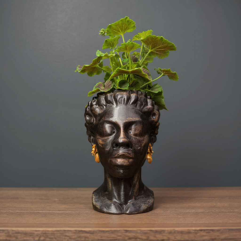 African Woman Bust Planter