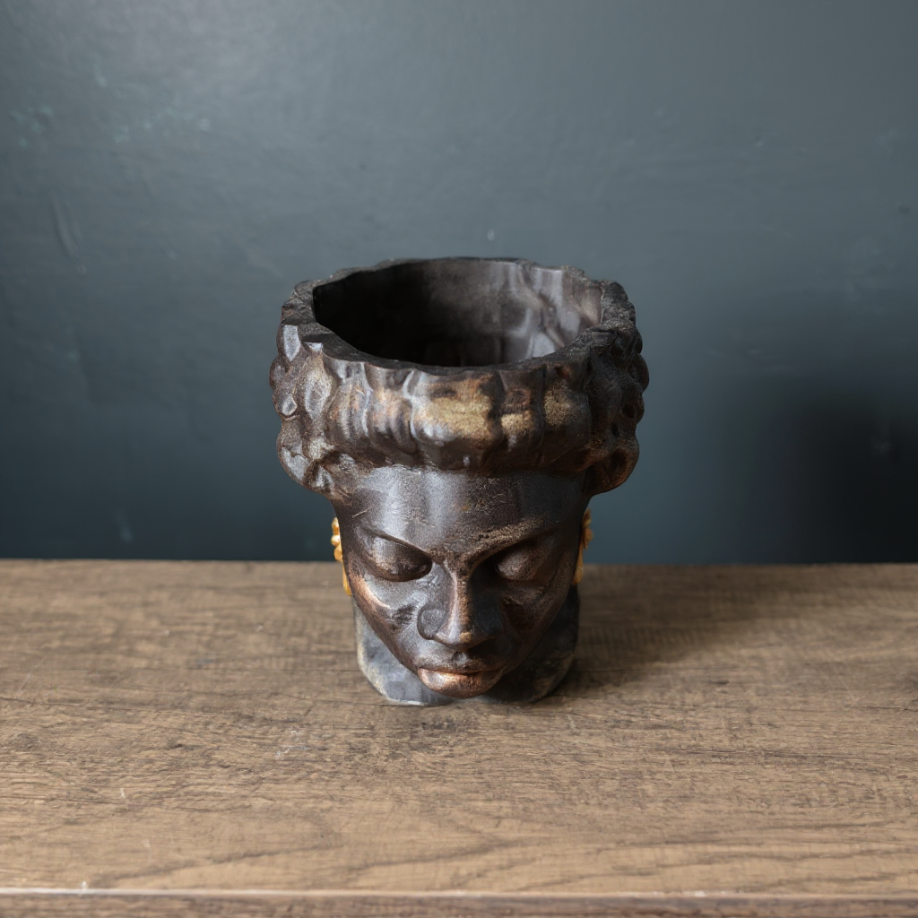 African Woman Bust Planter