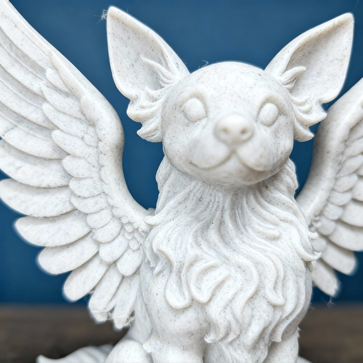 Pet Memorial Angel Statue detail of angel wing sculpture