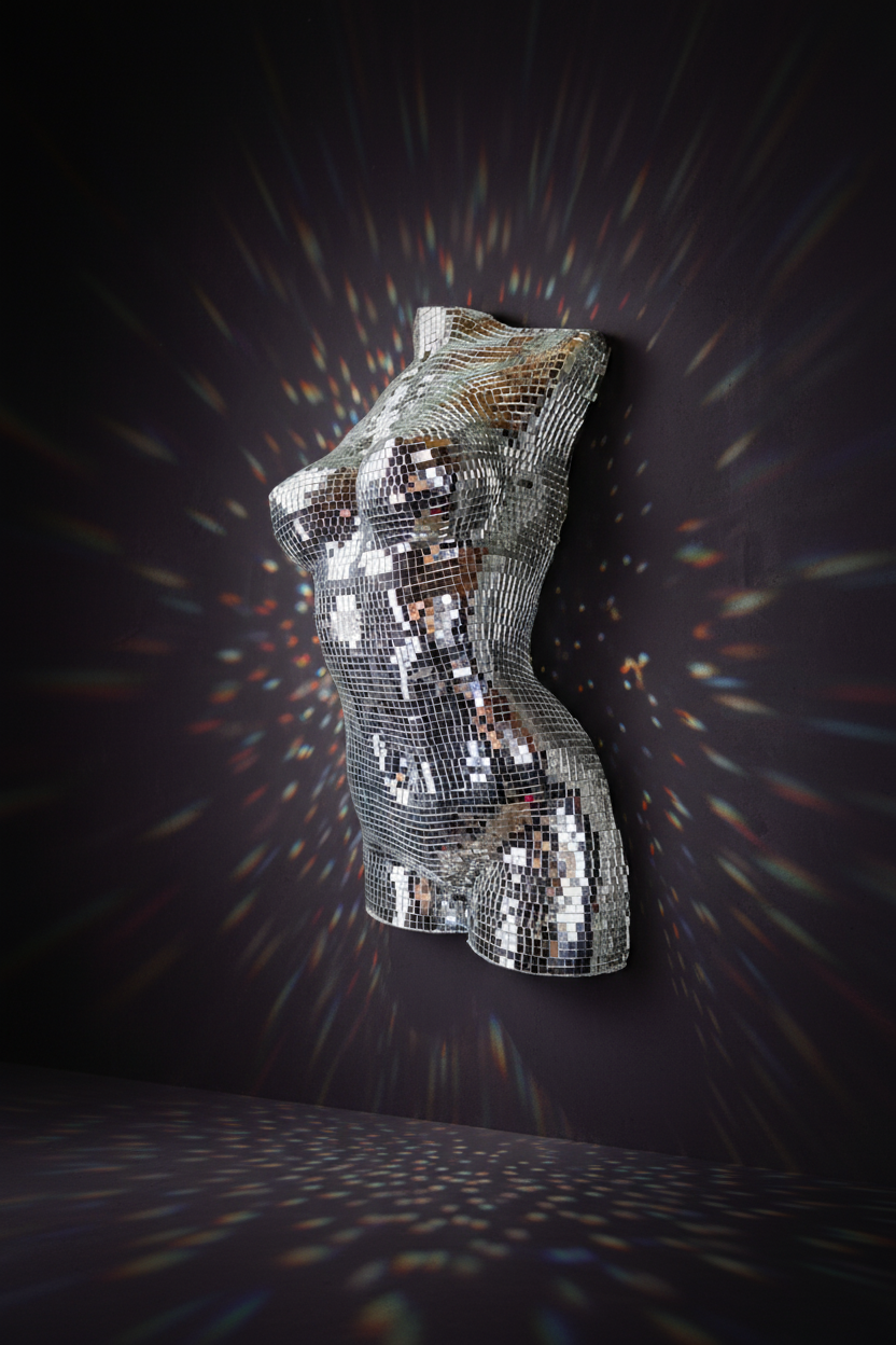 The Disco Era mirror ball bust side profile