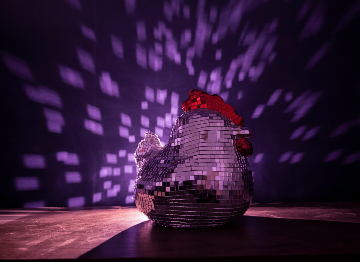 Hen Night - Disco Mirror Ball Chicken Sculpture — detail view 6 of 9