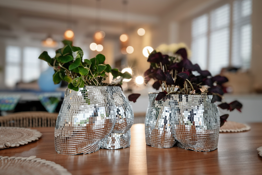The Disco Duo Mirror Planters - handcrafted mirror tile planter | Ripleys Nest