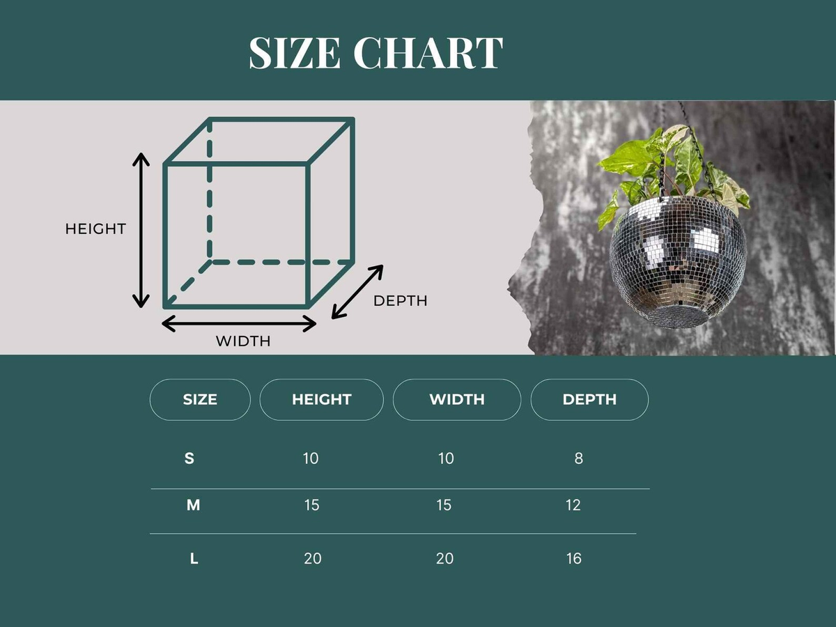 The Glitter Ball - Size Chart