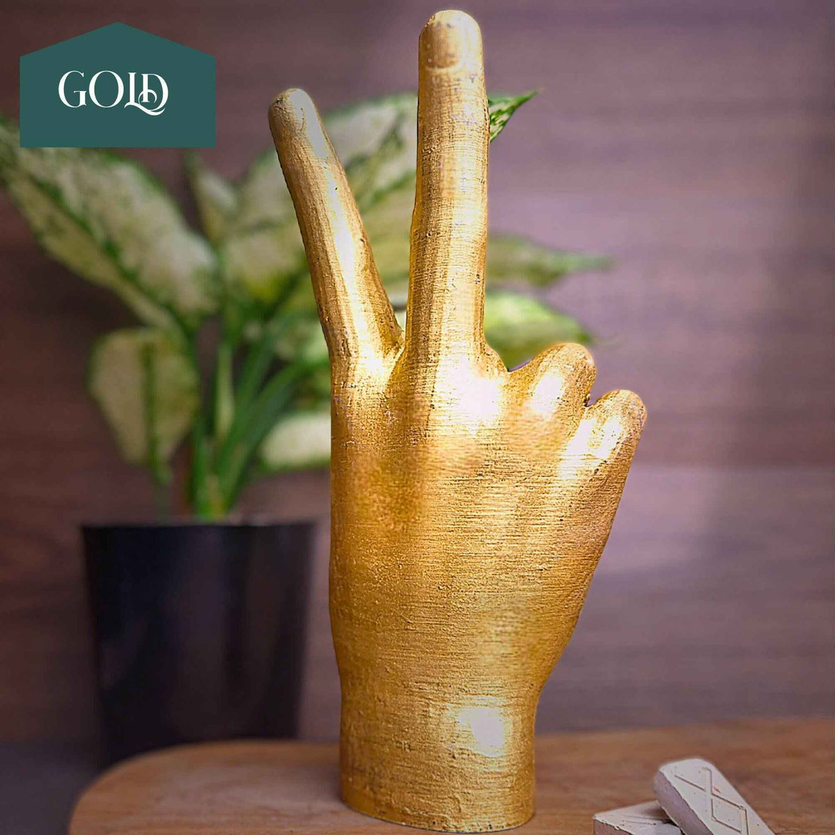 Peace Hand Sculpture - Artistic Expression of Tranquility side profile showing detail