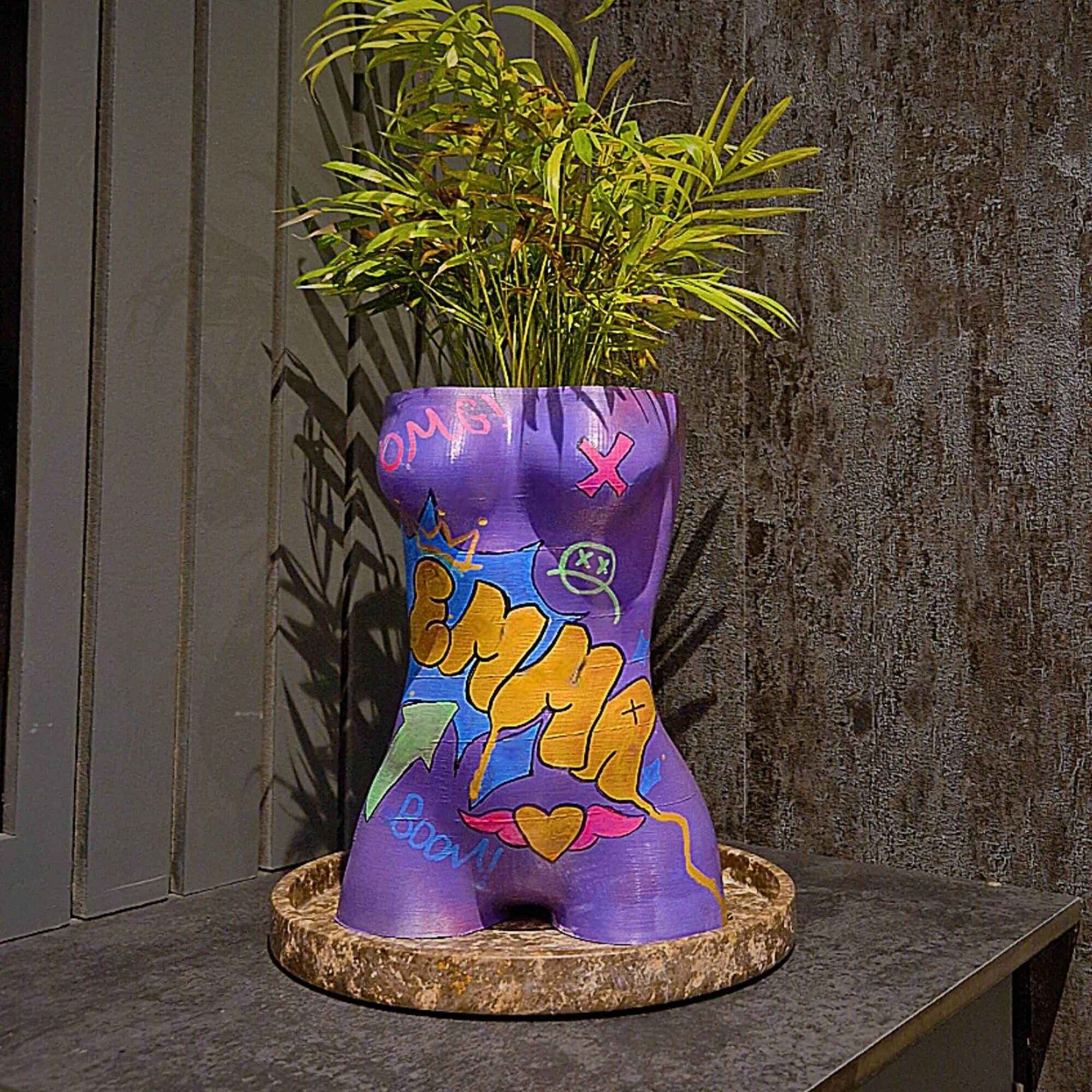 Customisable Goddess Graffiti Planter | Unique Art Plant Pot