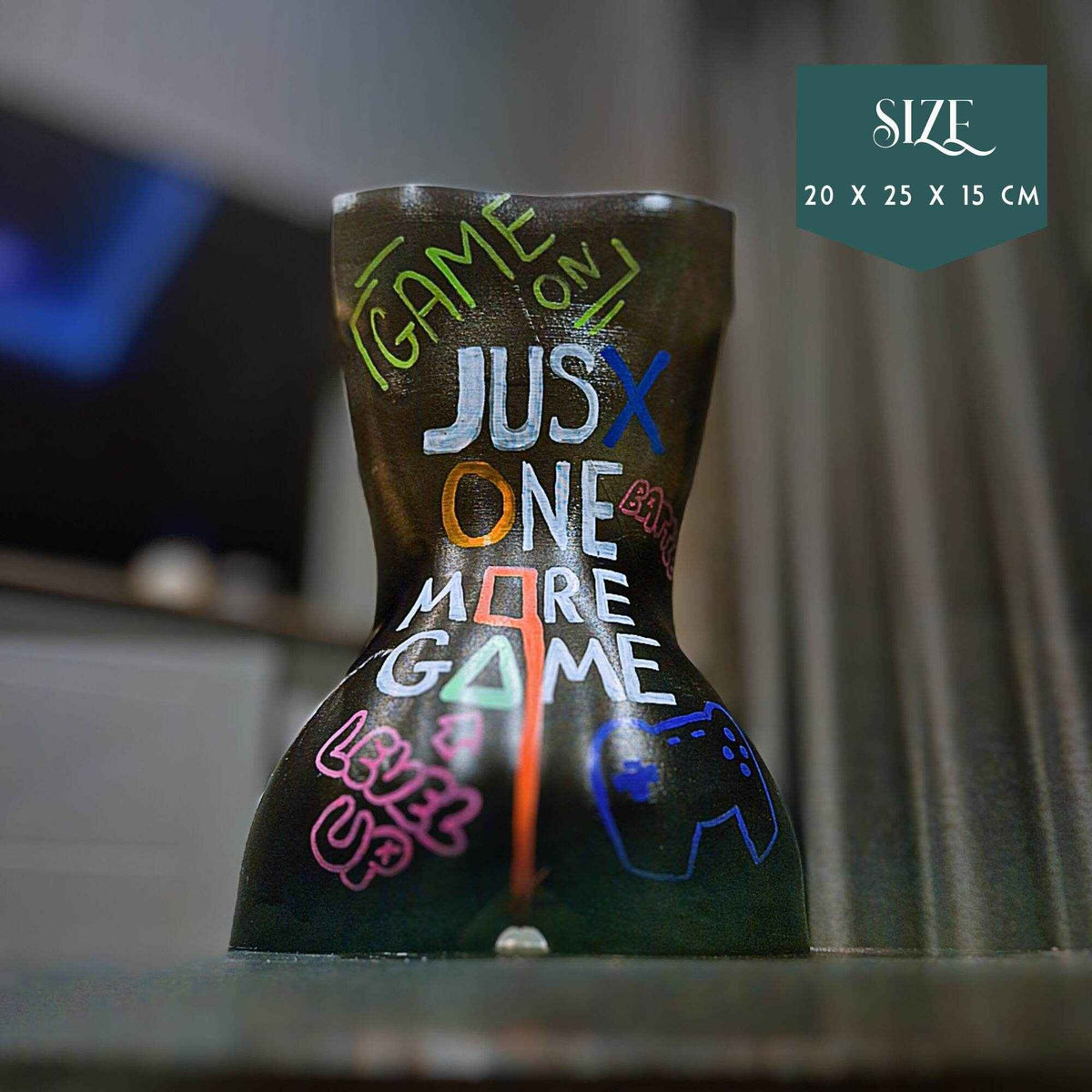 Customisable Goddess Graffiti Planter side profile showing texture