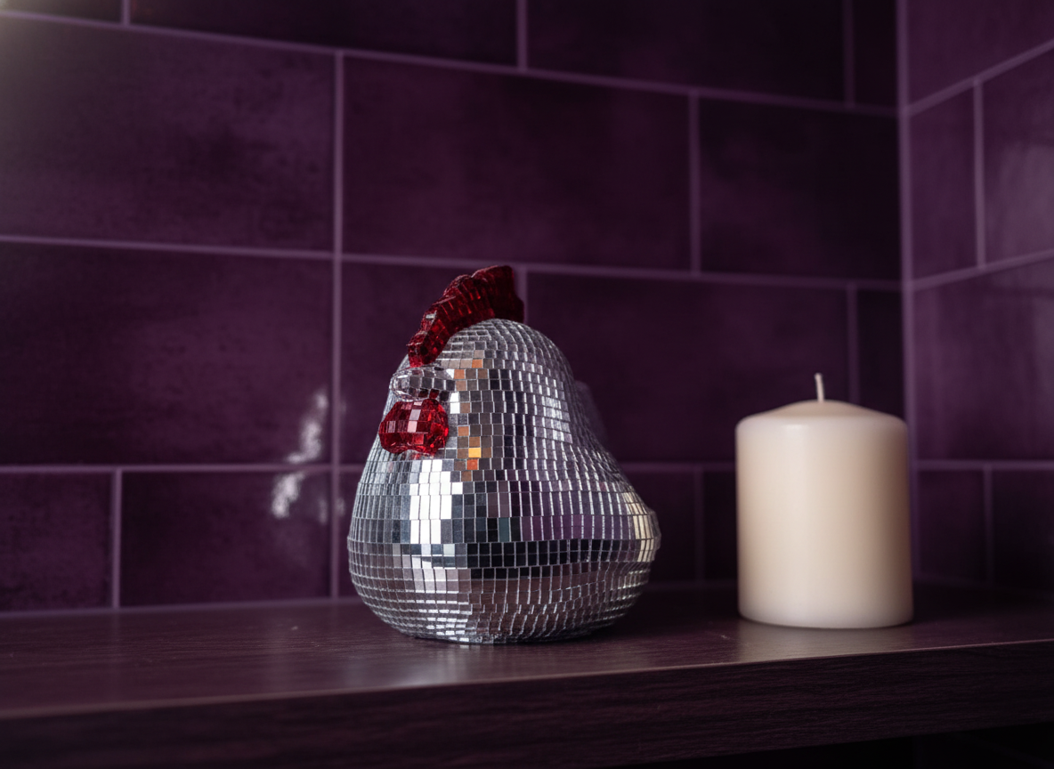Hen Night - Disco Mirror Ball Chicken Sculpture — detail view 4 of 9