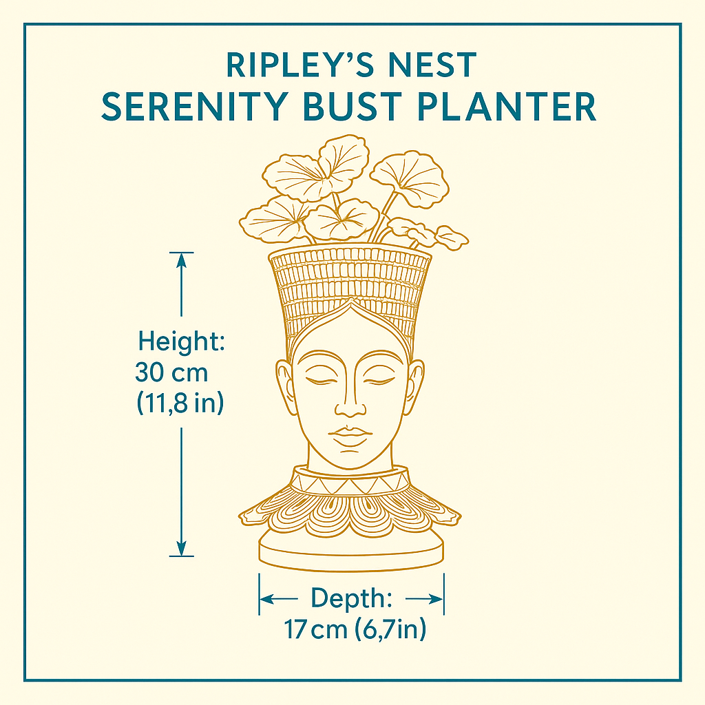 African Head Planter Gold | Black Woman Bust Art Pot