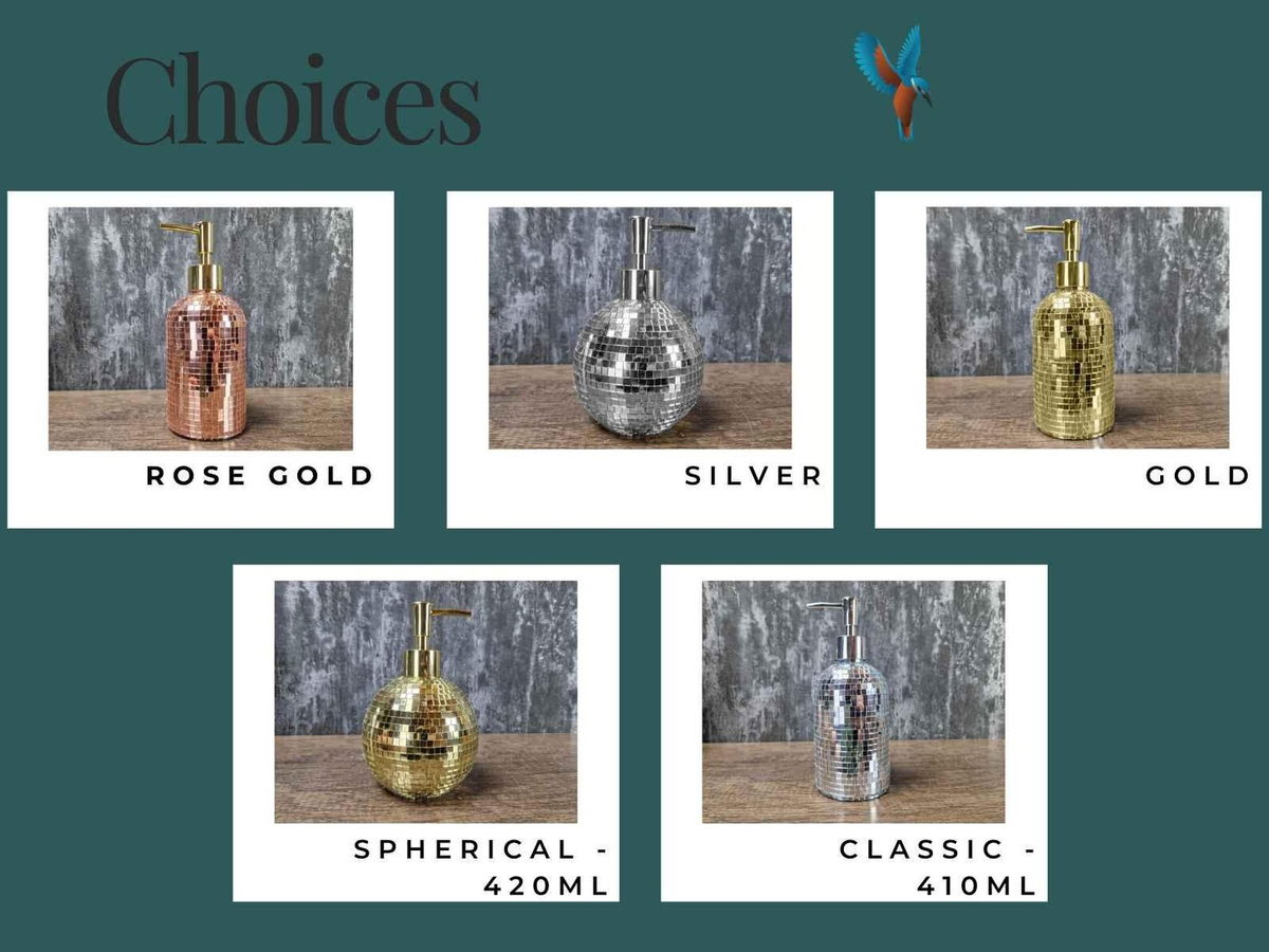 The Lather Ball silver classic mirror ball soap dispenser lifestyle