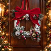 Mirror ball Christmas wreath: approved hero