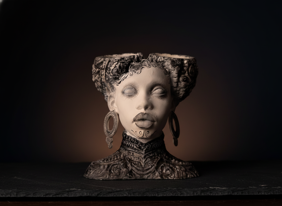 Necronomia Head Planter - styled product photo | Ripleys Nest
