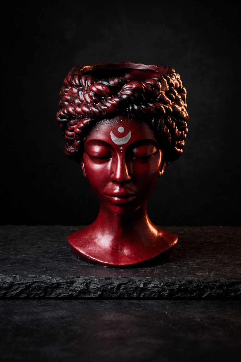 Blood Moon goddess bust planter — image 2