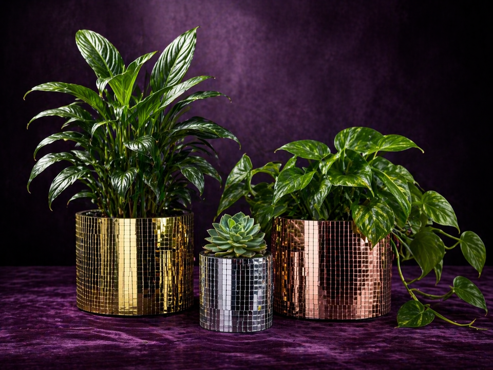 Disco Ball Plant Pot - Add Sparkle to Your Greenery - side view | Ripleys Nest