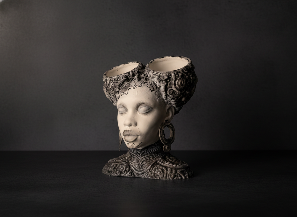 Necronomia Head Planter - angle view | Ripleys Nest