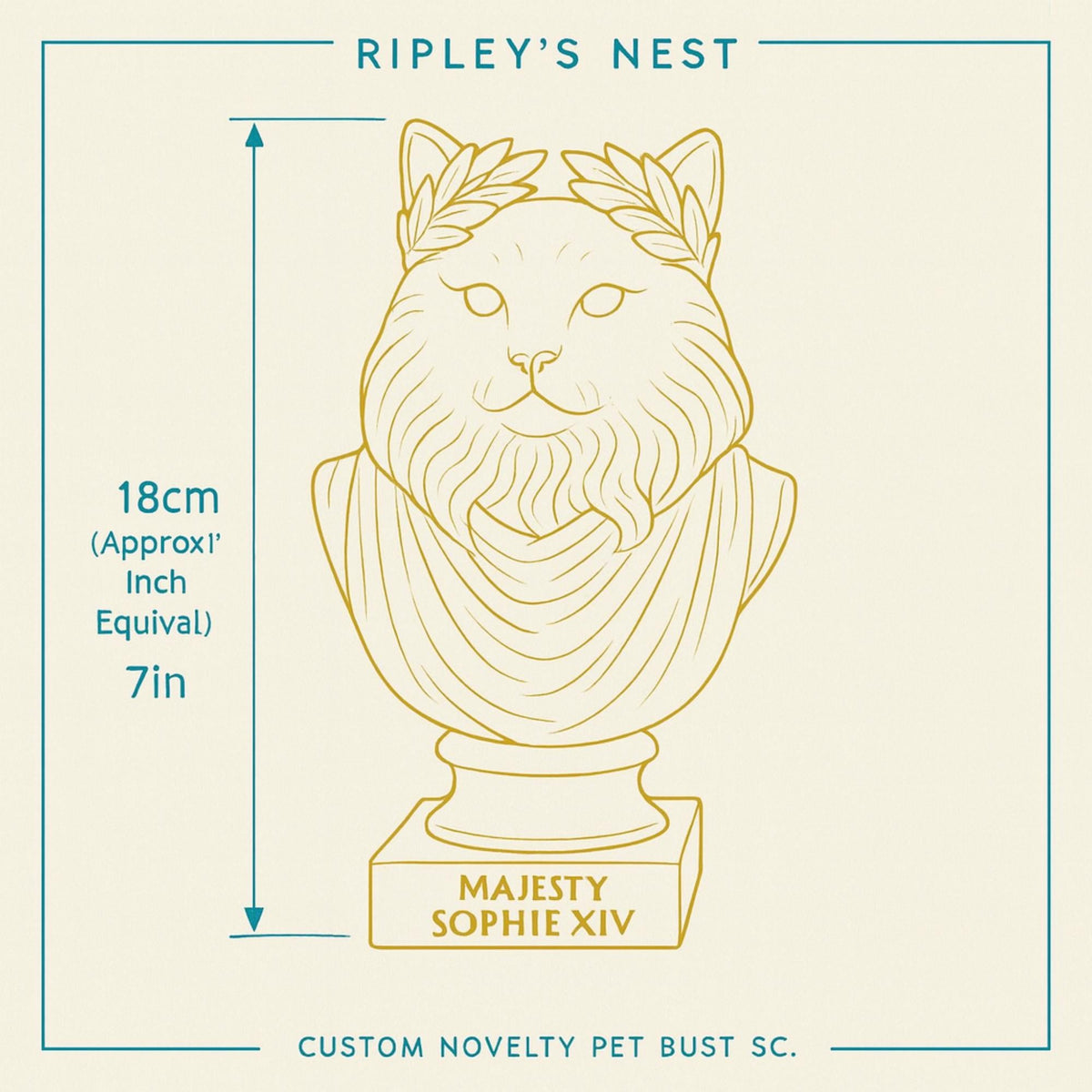 Custom marble-effect pet bust made from photos