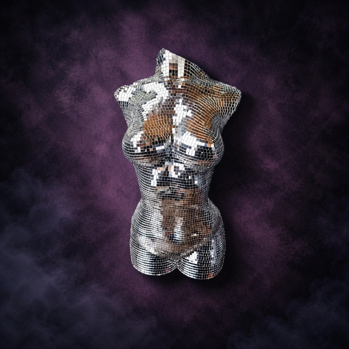 Disco Era mirror ball female wall art solo view
