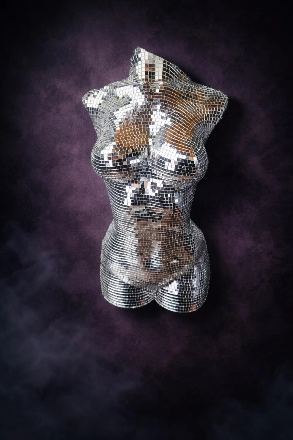 Disco Era mirror ball female wall art solo view