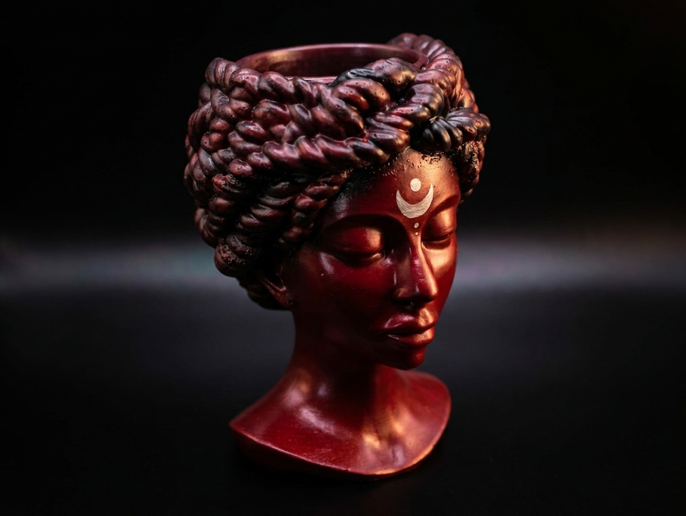 Blood Moon goddess bust planter — image 4