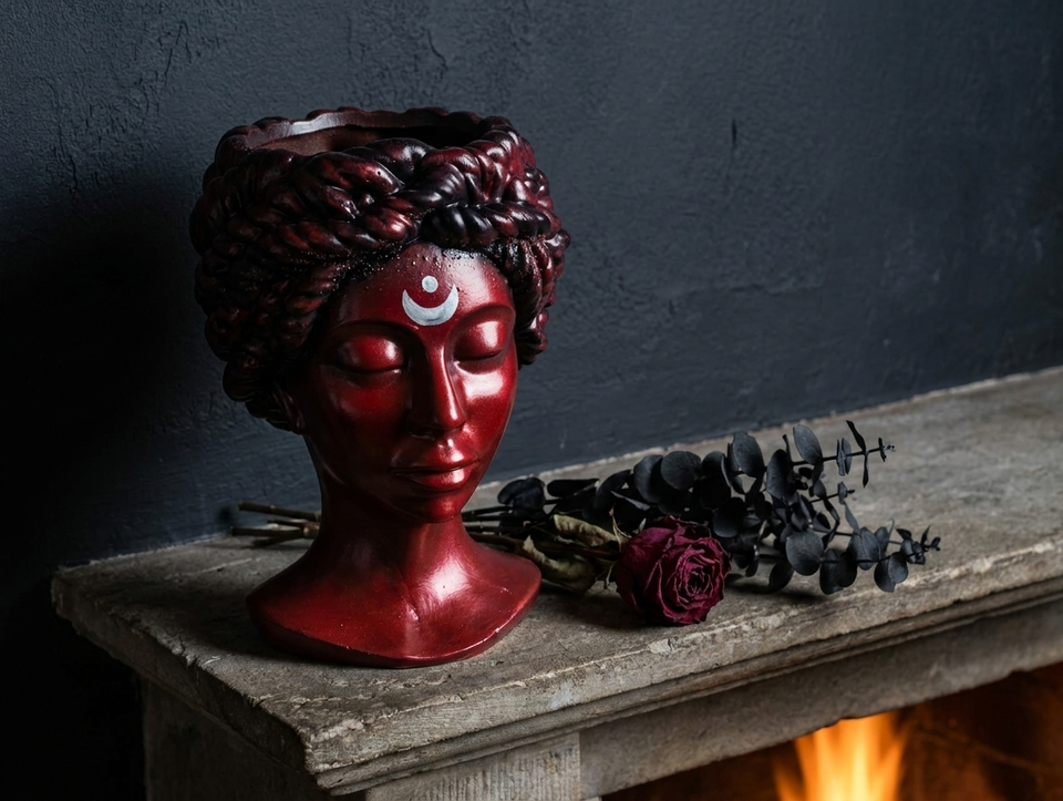 Blood Moon goddess bust planter — image 6