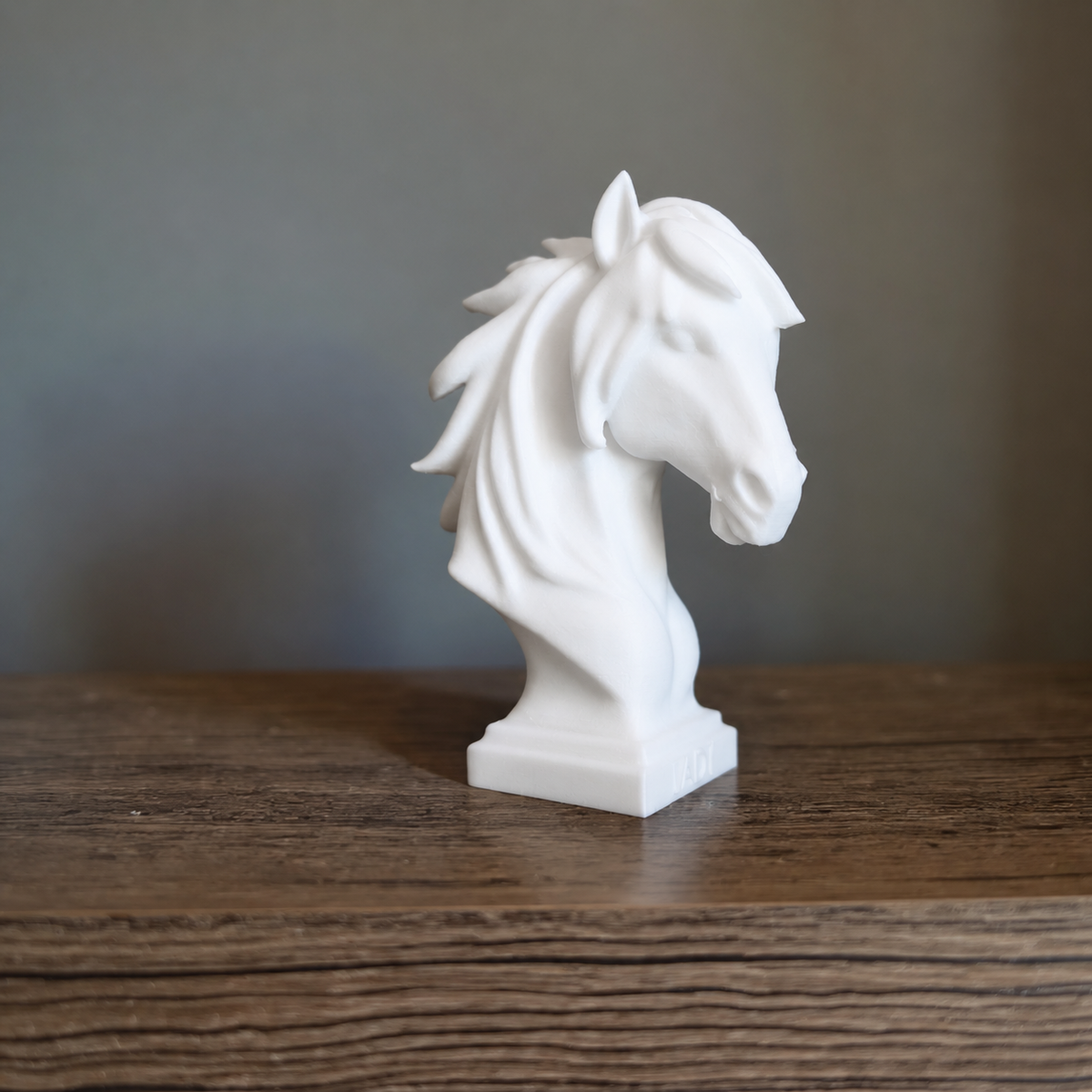 Pure White custom horse bust side view