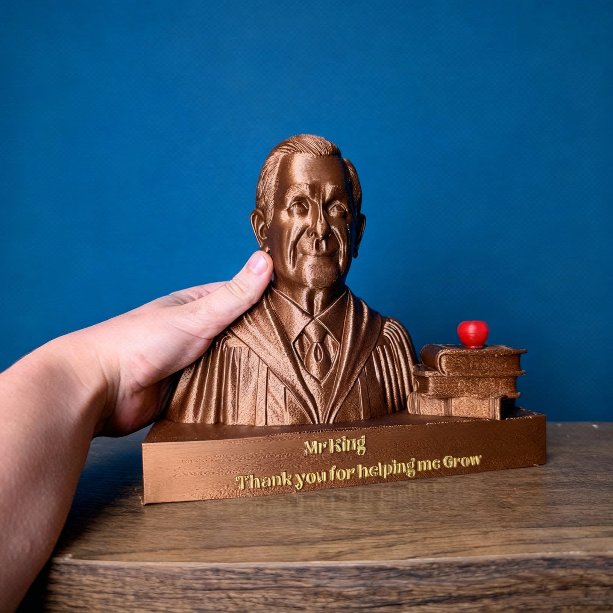 Thank You Teacher Portrait Bust with Engraved Base