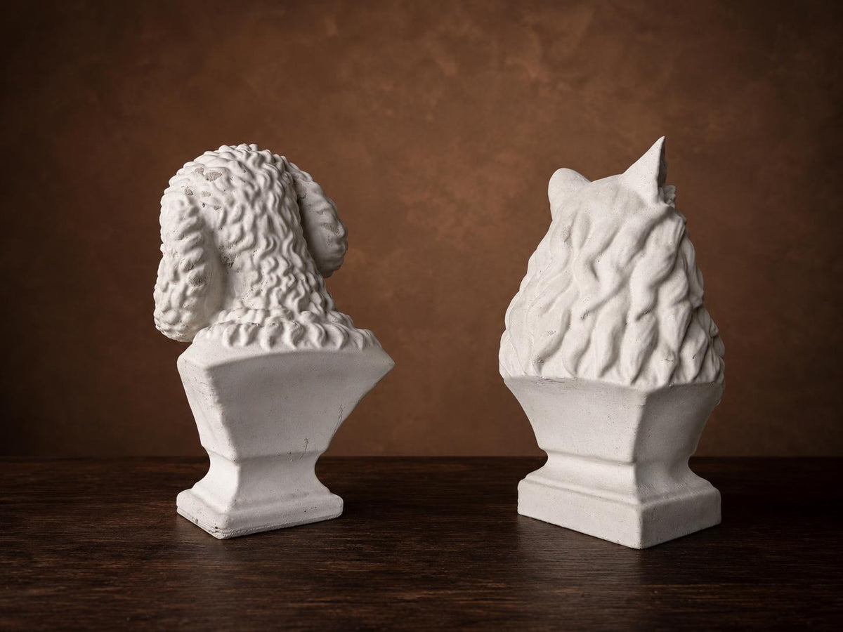 Custom solid cast stone pet bust made from photos