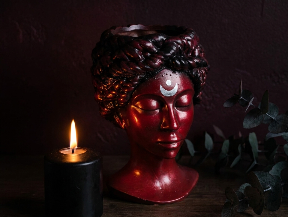 Blood Moon goddess bust planter — image 7