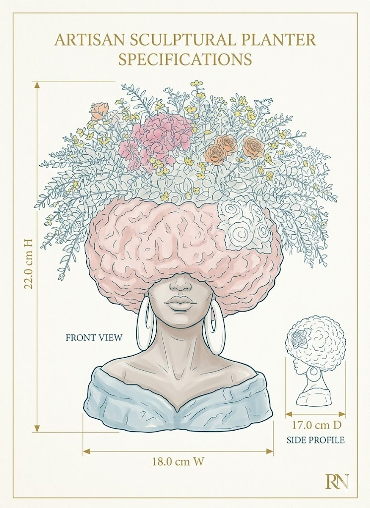 Girl Juice Head Planter - side view | Ripleys Nest