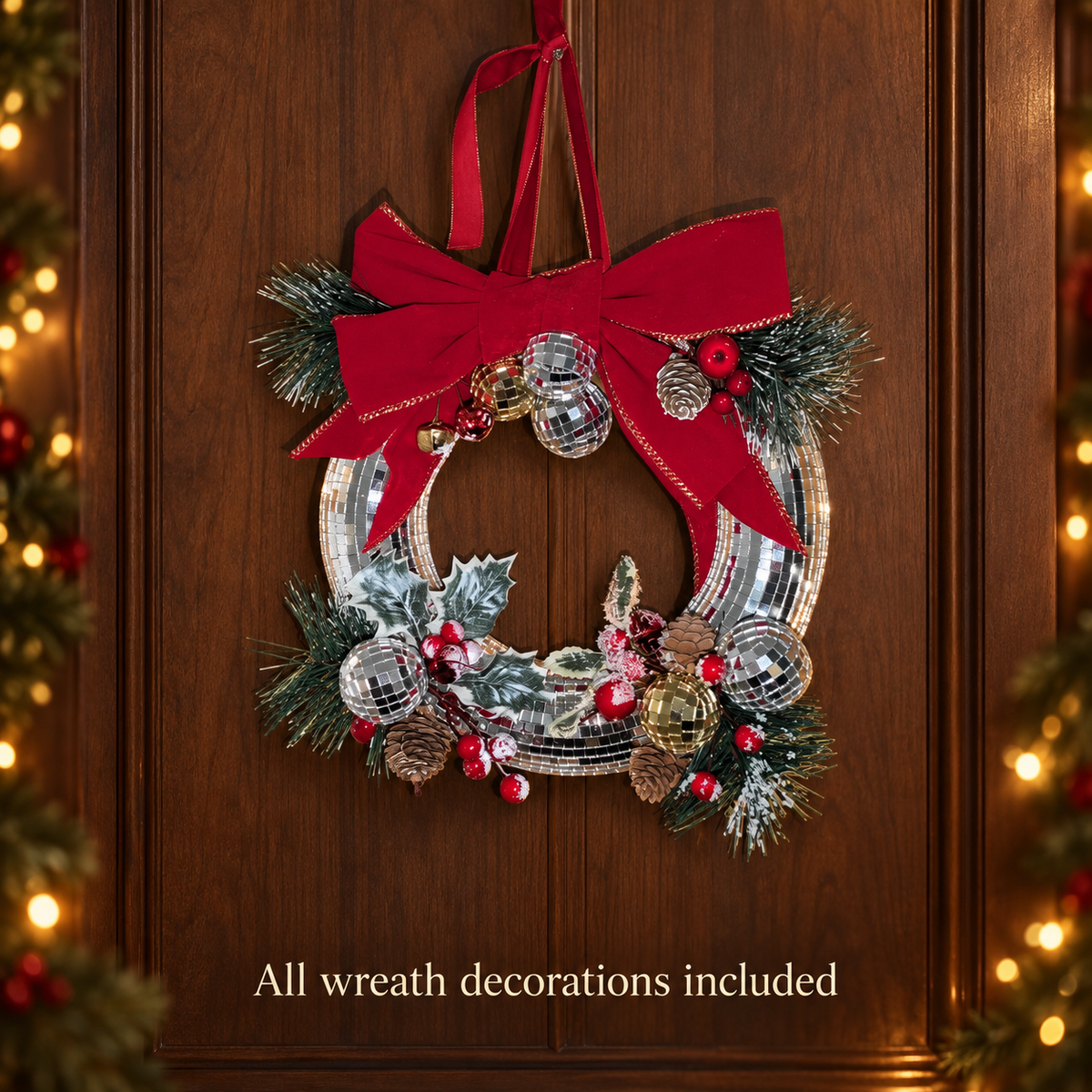 Mirror ball Christmas wreath: what is included