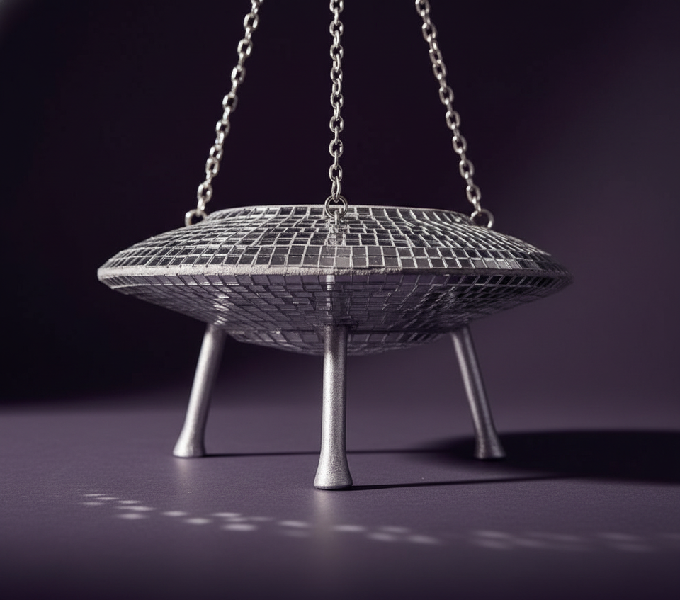 The Mothership disco mirror ball hanging planter - 10-leg-detail