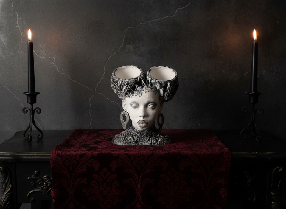 Necronomia Head Planter - second detail view | Ripleys Nest