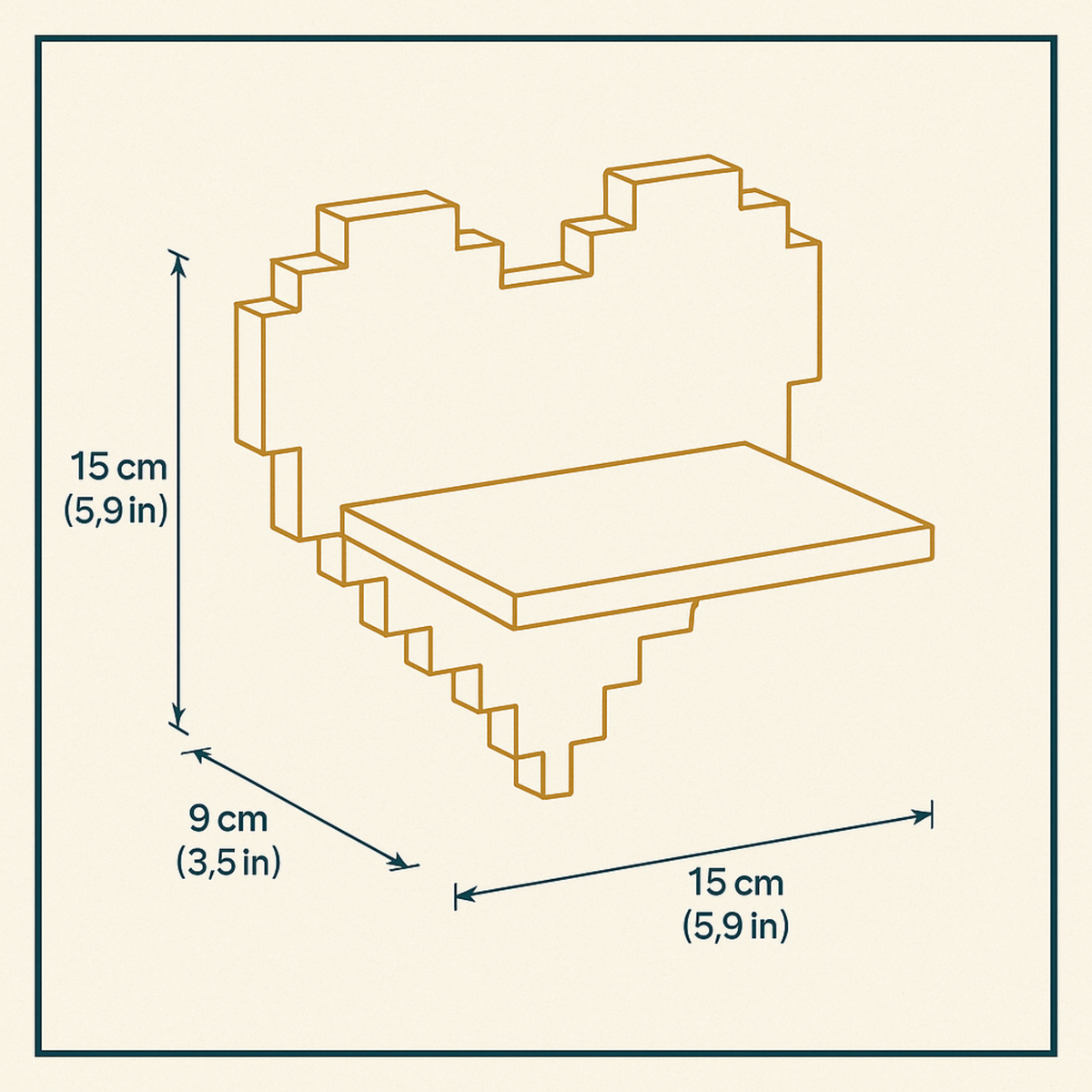 Pixel Heart Rat Cage Shelves close-up of shelf surface